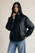 Funnel Neck Oversize PU Jacket
