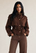 Lace Back Short Trench Coat