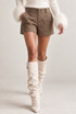 Brown Tweed Shorts