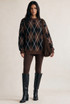 Oversized Argyle Soft Knit Jumper