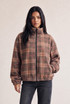 Plaid Fleece Bomber Jacket