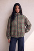 Plaid Fleece Bomber Jacket