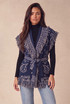 Paisley Fringe Belted Cardigan Vest