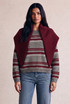 Scarf Collar Striped Jumper