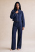 Piping Detail Denim Jacket and Trouser Set