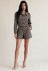 Check Cropped Jacket and Shorts Set