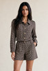 Check Cropped Jacket and Shorts Set