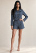 Check Cropped Jacket and Shorts Set