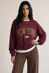Oversized New York Applique Sweatshirt