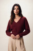 V Neck Bat Wing Knit Jumper