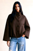 Funnel Neck Button Up Oversized Coat