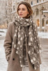 Fawn Print Cashmere Blend Scarf