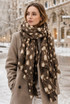 Fawn Print Cashmere Blend Scarf
