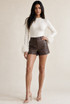 Faux Leather High Waisted Shorts