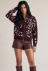 Deer Print Full Zip Cardigan