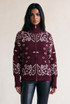 Paisley Print Full Zip Cardigan