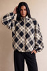 Plaid Check Funnel Neck Jacket