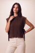 Cable Knit Lace Trim Cropped Jumper