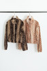 Fawn Print Faux Fur Zip Jacket(PRE ORDER)