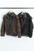 Quilted Puffer Jacket with Denim Underlay