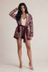 Paisley Shawl Collar Belted Cardigan