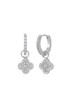 Embellished Clover Drop Mini Hoop Earring