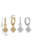 Embellished Clover Drop Mini Hoop Earring