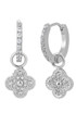 Embellished Clover Drop Mini Hoop Earring