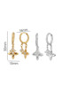 Embellished Double Clover Drop Mini Hoop Earring