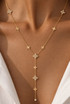 Embellished Clover Drop Necklace