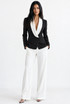 Black Tuxedo Blazer With White satin Collar