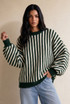 Striped Oversized Bat Wing Jumper