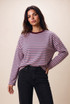 Two Tone Stripes Full Sleeves Top