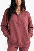 Half Zip Oversized Sweatshirt With Pockets