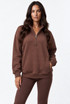 Half Zip Oversized Sweatshirt With Pockets