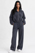 Side Pleat Wide Leg Jogger 