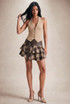 PU Waist Plaid Tiered Skirts