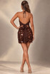 Sequin Halterneck Tie Back Mini Dress