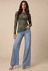 Floral Mesh Long Sleeves Top