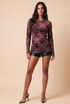 Floral Mesh Long Sleeves Top