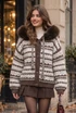 Fur Hood Chunky Knit Cardigan