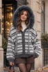 Fur Hood Chunky Knit Cardigan
