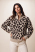 Leopard Full Zip Knit Cardigan