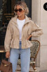 Cinched Waist Hooded Canvas Jacket