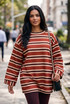 Stripes Boxy Drop Shoulder Sweatshirt