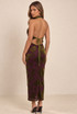 Halterneck Qipao Dress In Velvet Jacquard 