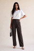 Pinstripe Pleat Front Trousers 