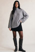 Knit Detail Zipper Cardigan