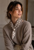 Polka Dot Knitted Pearl Clasp Neck Scarf