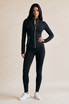 Golden Zip Athleisure Jacket and Legging Gym Set